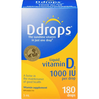 Ddrops Adults 1000 IU Vitamin D3, 180 drops