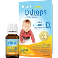 Baby Ddrops 400 IU Vitamin D3, 90 drops
