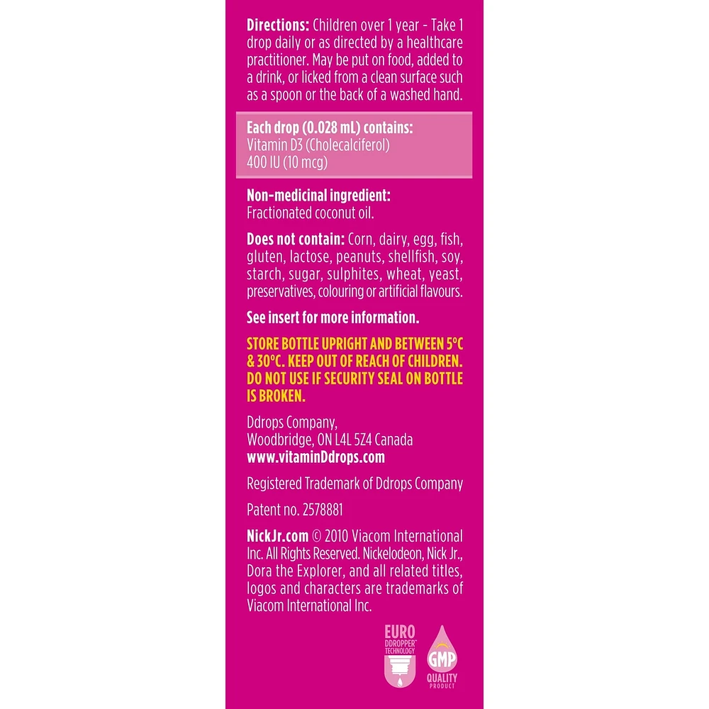 Kids Ddrops 400 IU Vitamin D3, 60 drops