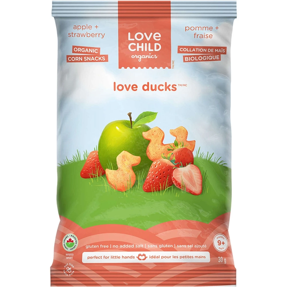 Love Ducks Apple + Strawberry Corn Snacks