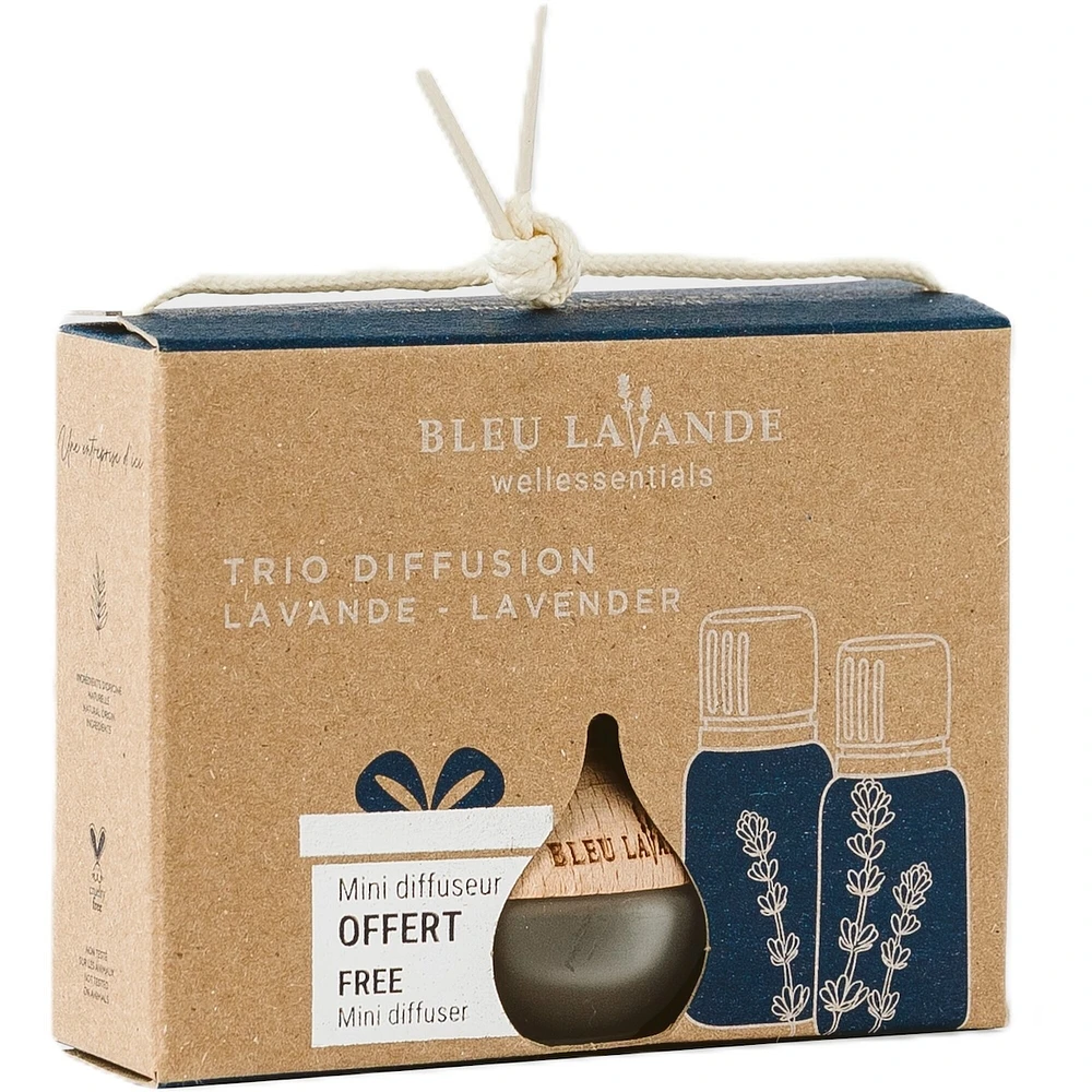 Set of 2 lavender essential oils + drop diffuser