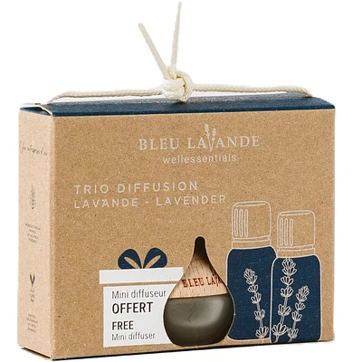 Set of 2 lavender essential oils + drop diffuser