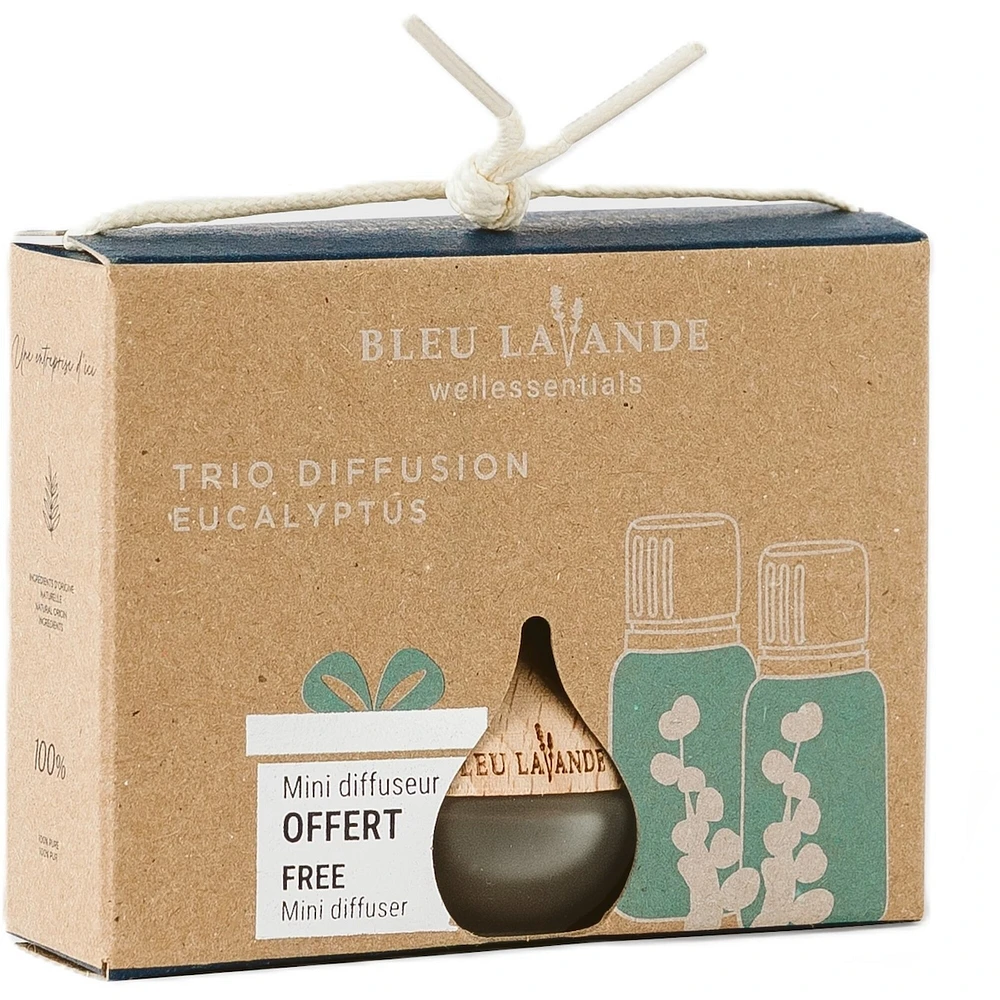 Set of 2 eucalyptus essential oils + drop diffuser