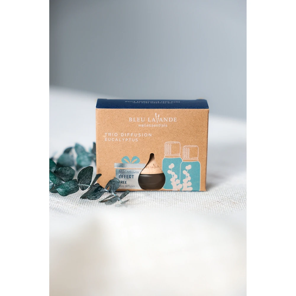 Set of 2 eucalyptus essential oils + drop diffuser