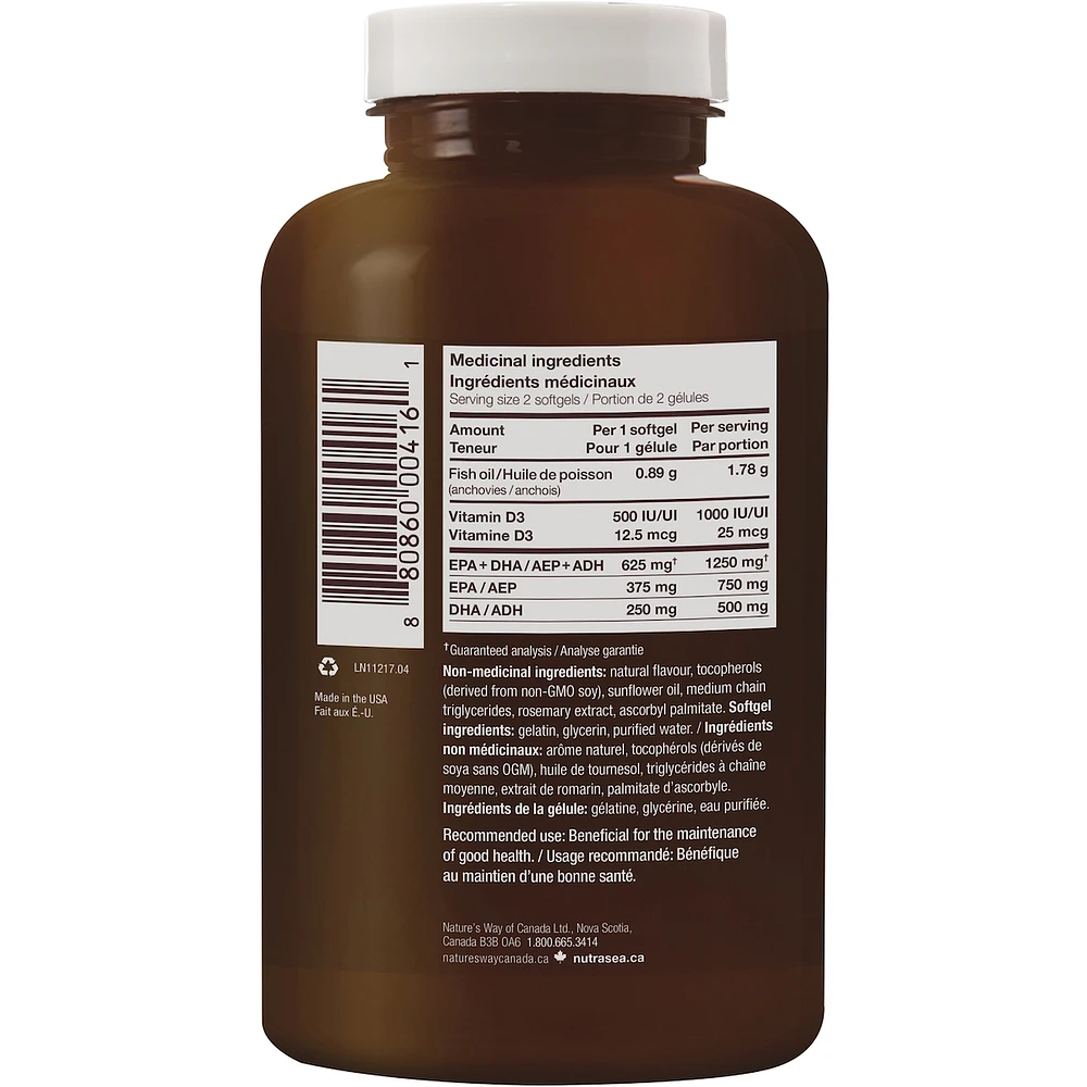 NutraSea+D Omega-3 Liquid Gels, Fresh Mint