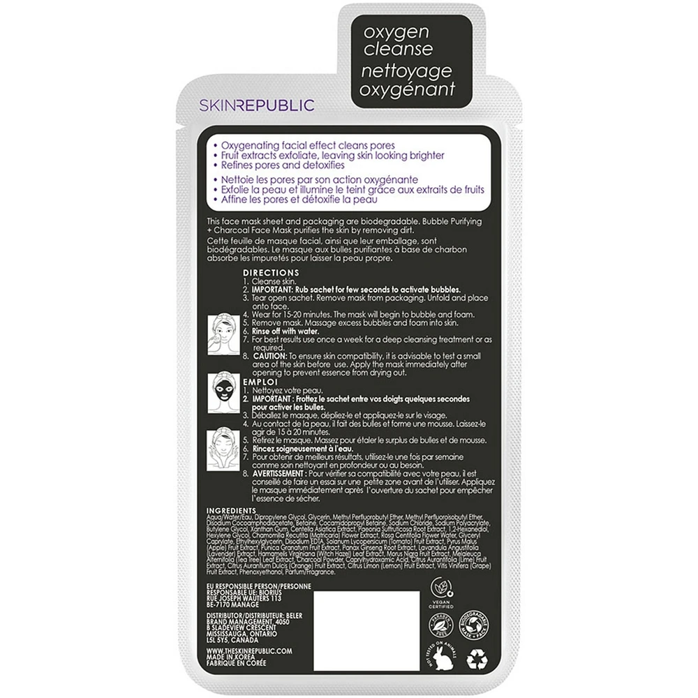 Bubble Purifying +Charcoal Face Mask