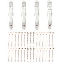 Clip Kit with 4 Alligator Clips and 30 Rose Gold Bobby Pins