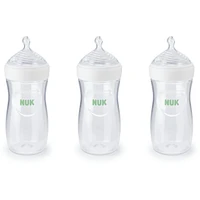 NUK Simply Natural Bottle with SafeTemp, 9 oz (270 mL), White, 3 Pack