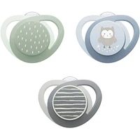 NUK Orthodontic Pacifier, 0-6 months, Blue Owl, 3 Pack