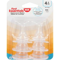 First Essentials by NUK® Nipple 6PK, Medium Flow, Silicone