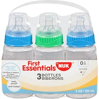First Essentials by NUK® Clear View® Bottle 5OZ, 3PK, Slow Flow, Silicone