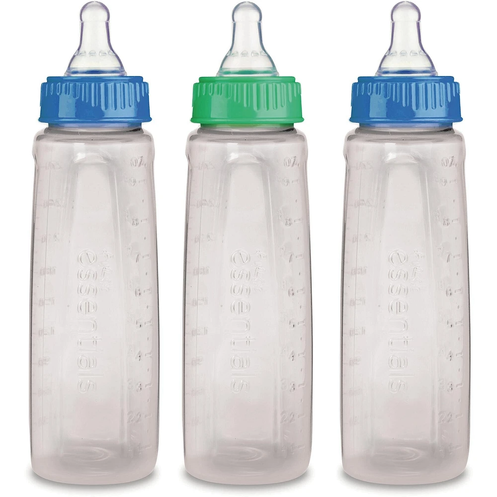 First Essentials by NUK® Clear View® Bottle 9OZ, 3PK, Medium Flow, Silicone