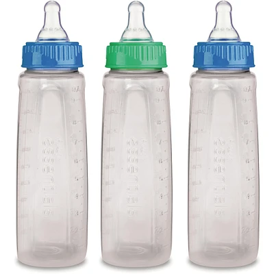 First Essentials by NUK® Clear View® Bottle 9OZ, 3PK, Medium Flow, Silicone