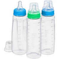 First Essentials by NUK® Clear View® Bottle 9OZ, 3PK, Medium Flow, Silicone