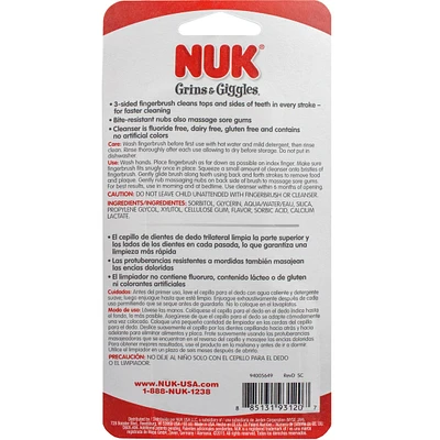 NUK® 3-Sided Finger Brush & Cleanser Set, 1.4OZ