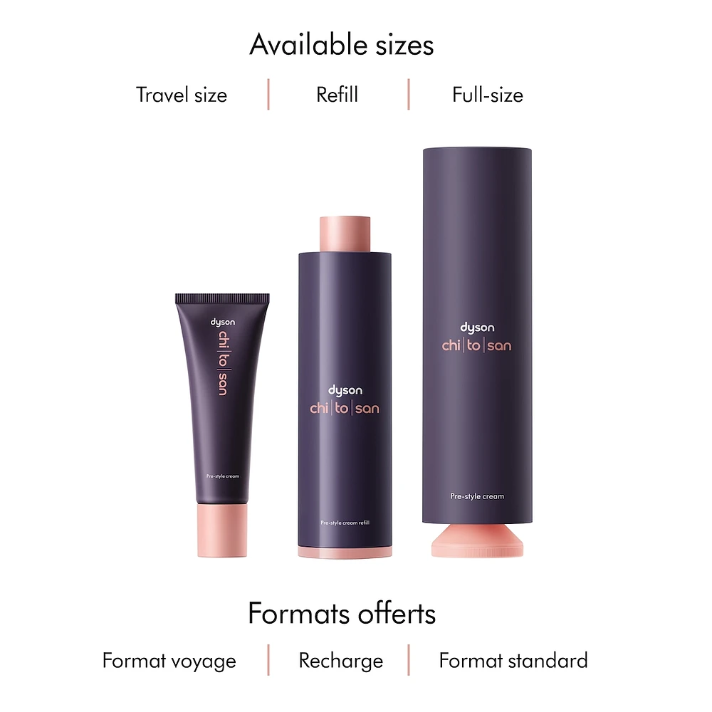 Dyson Chitosan™ Pre-style Cream, Curly to coily light conditioning mini (30ml)