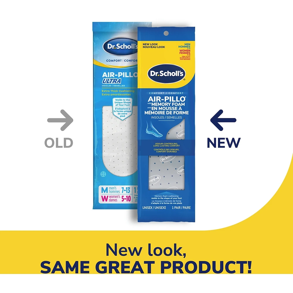 Air-Pillo® with Memory Foam Insoles, Unisex, Trim to Fit Inserts