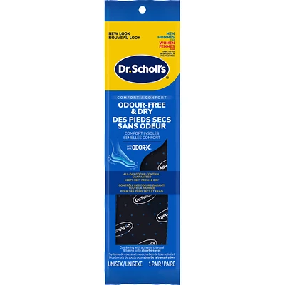 Stay Odor-Free & Dry Comfort Insoles with Odor-X®, Unisex, Men Size 7-13, Women 5-10