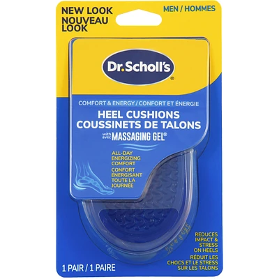 Heel Cushions with Massaging Gel, Men, Size 8-14