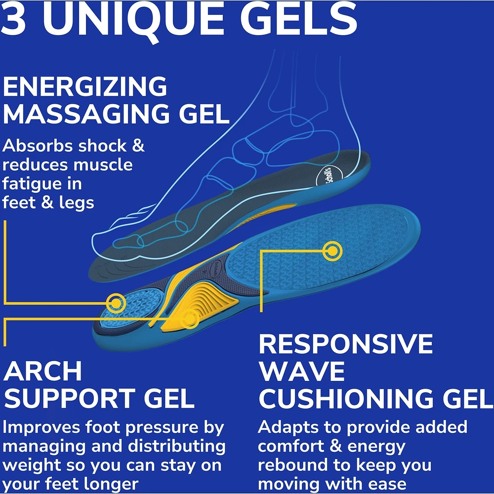 Energizing Comfort Everyday Insoles with Massaging Gel®, Women, Size 6-10