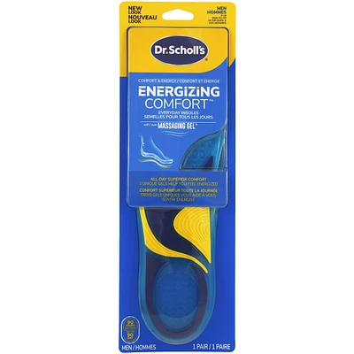 Energizing Comfort Everyday Insoles with Massaging Gel®, Men, Size 8-14