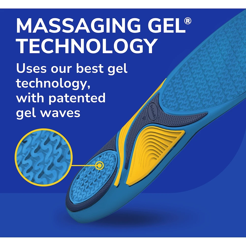 Energizing Comfort Everyday Insoles with Massaging Gel®, Men, Size 8-14