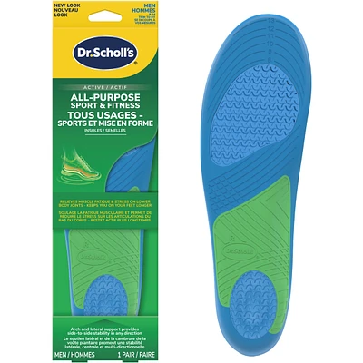 All-Purpose Sport & Fitness Comfort Insoles, Mens, Trim to Fit