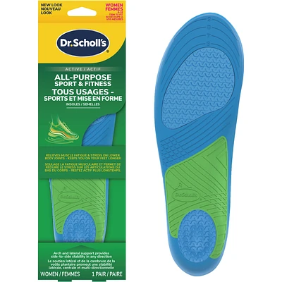 All-Purpose Sport & Fitness Comfort Insoles, Women, Trim to Fit