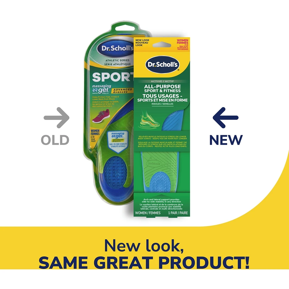 All-Purpose Sport & Fitness Comfort Insoles, Women, Trim to Fit