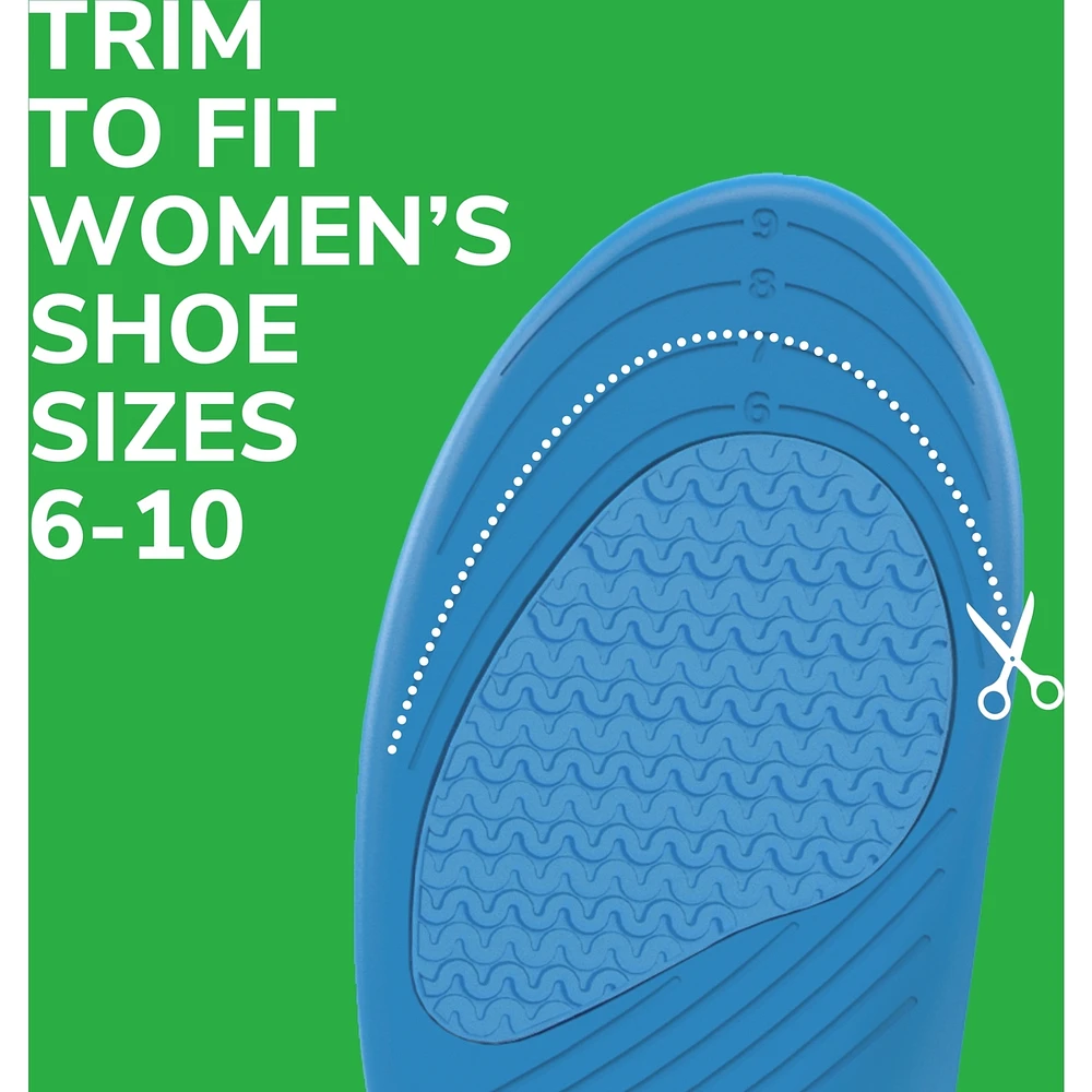 All-Purpose Sport & Fitness Comfort Insoles, Women, Trim to Fit