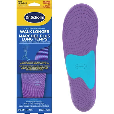 Walk Longer Insoles, Women, Size 6-10
