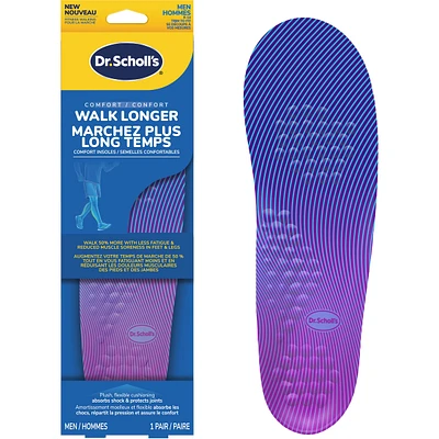Walk Longer Insoles, Men, Size 8-14