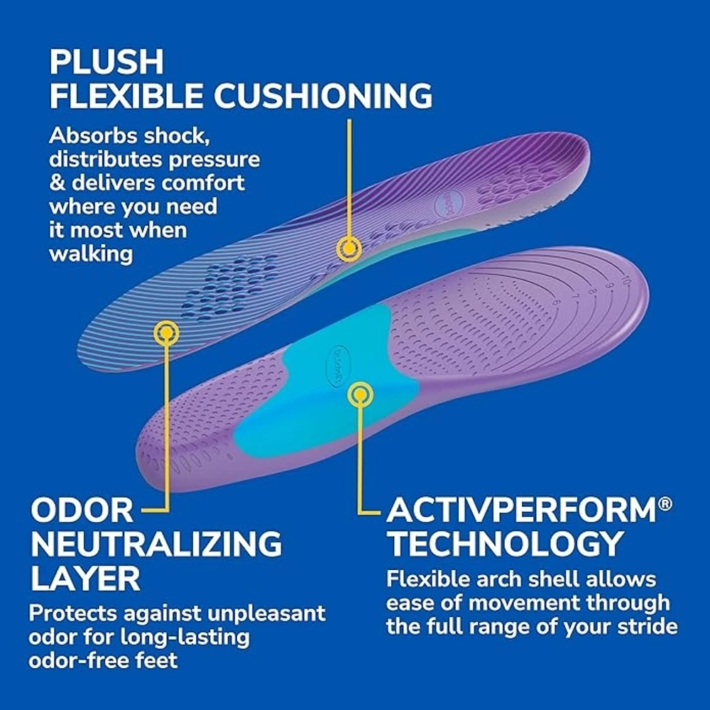Walk Longer Insoles, Men, Size 8-14