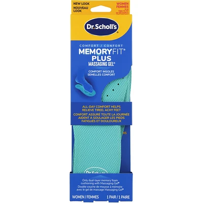 Memory Fit® Plus Massaging Gel® Comfort Insoles, Women, Size 6-10