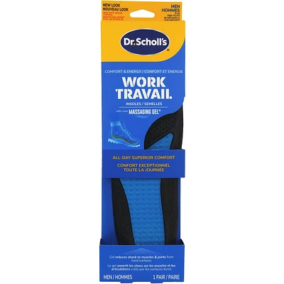 Work All-Day Superior Comfort Insoles (with) Massaging Gel®, Men, Trim to Fit