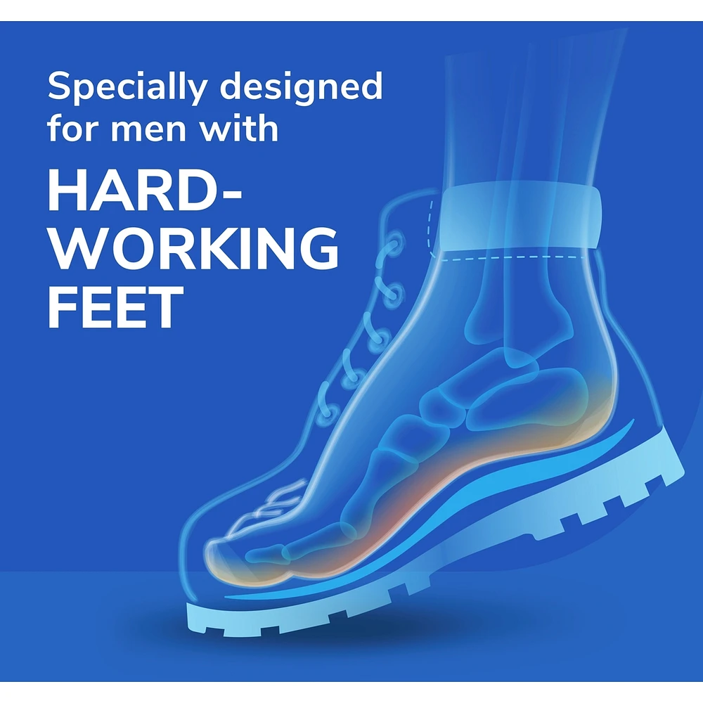 Work All-Day Superior Comfort Insoles (with) Massaging Gel®, Men, Trim to Fit