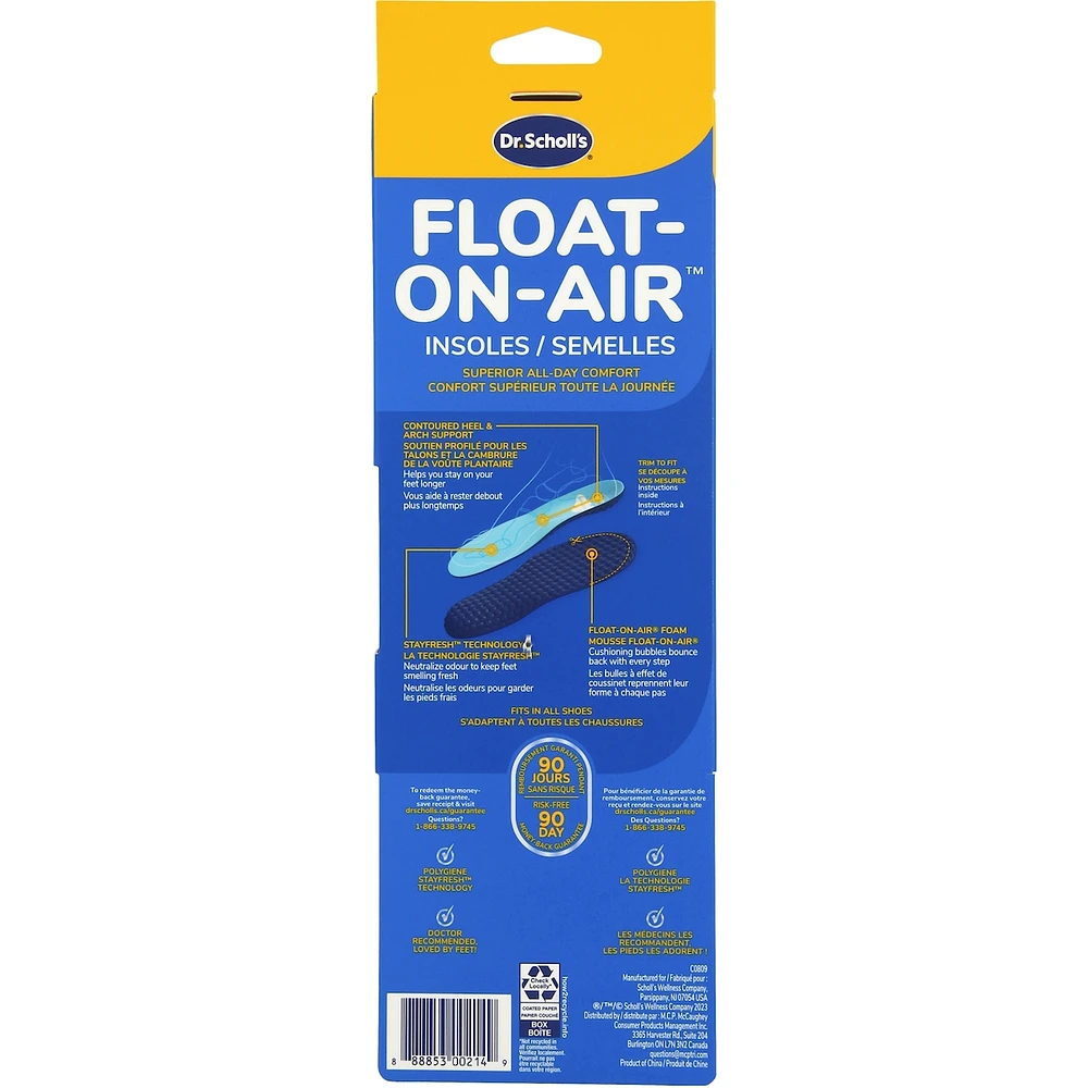 Float-On-Air® Comfort Insoles, Men, Full Length