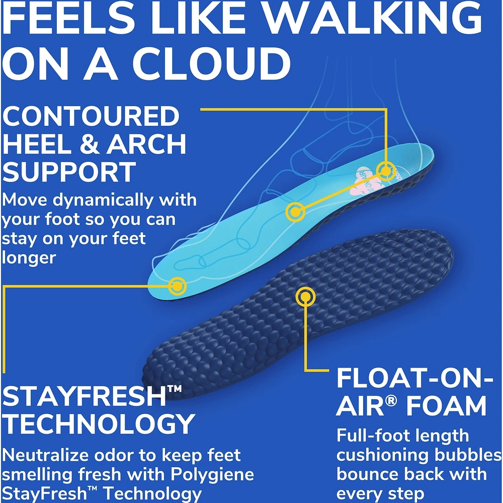 Float-On-Air® Comfort Insoles, Men, Full Length