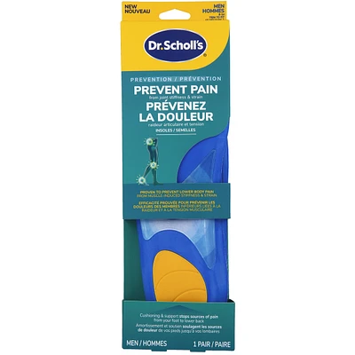 Prevent Pain Protective Insoles, Men, Size 8-14