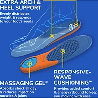 Extra Comfort All-Day Insoles with Massaging Gel®, Mens Size 8-14