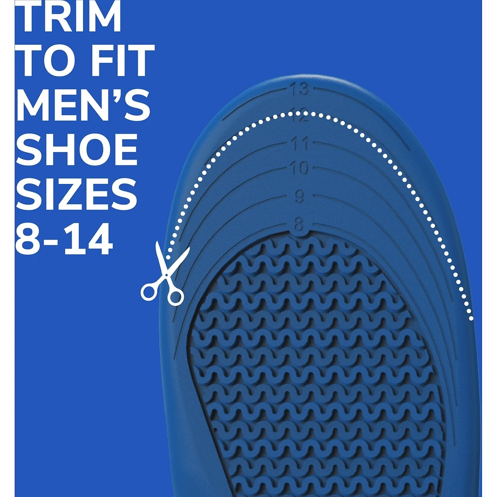 Extra Comfort All-Day Insoles with Massaging Gel®, Mens Size 8-14