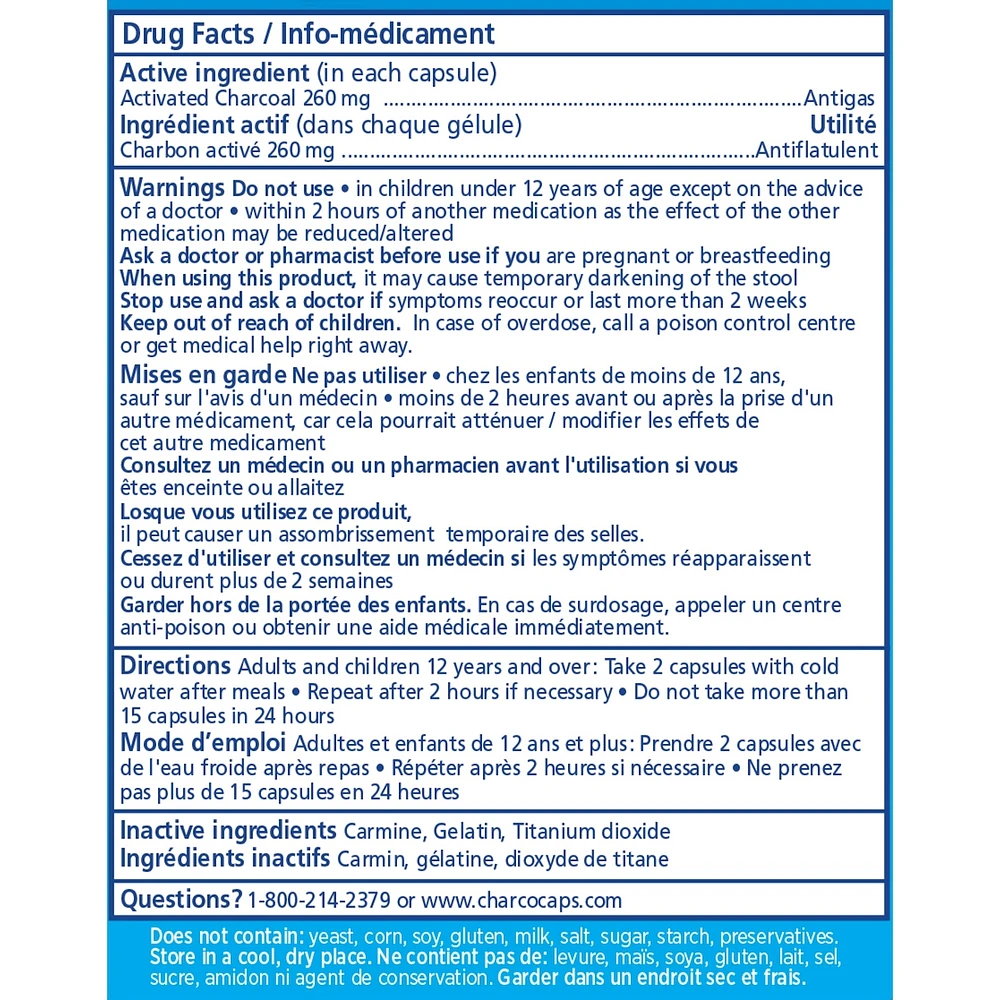 Charcocaps Anti-Gas Detoxifying Formula