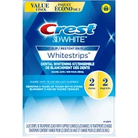 Bandes Crest 3D White Whitestrips Blanc brillant classique, 20 traitements