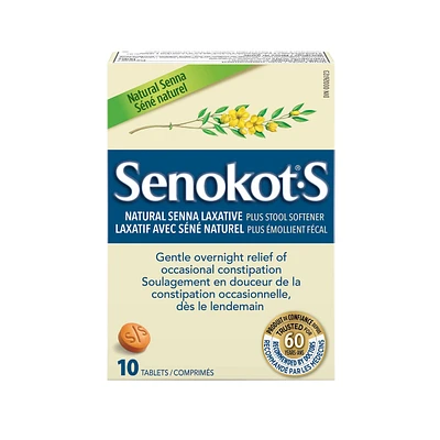 Senokot®-S  Natural Laxative Plus Stool Softener 10ct