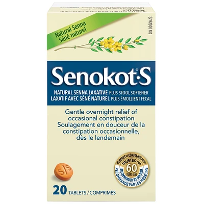 Senokot®-S  Natural Laxative Plus Stool Softener 20ct
