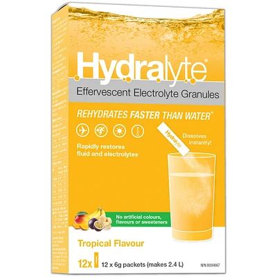 Hydralyte Effervescent Granule Sticks, Tropical