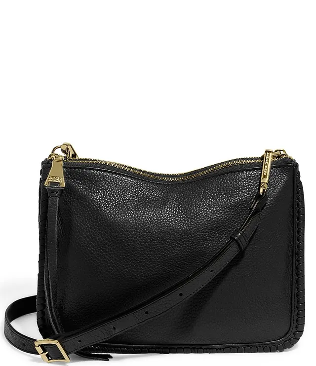 Aimee Kestenberg Famous Double Top Zip Leather Crossbody Bag