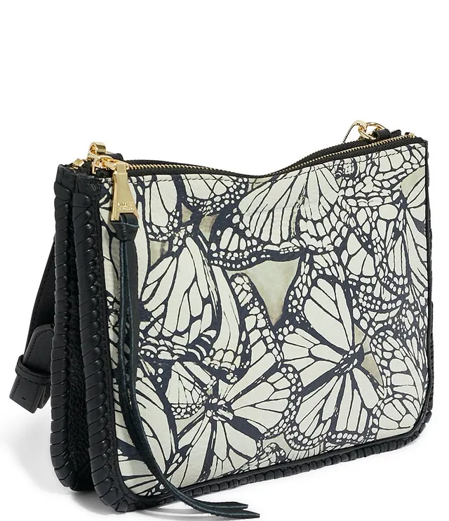 Famous Double Top Zip Crossbody Black