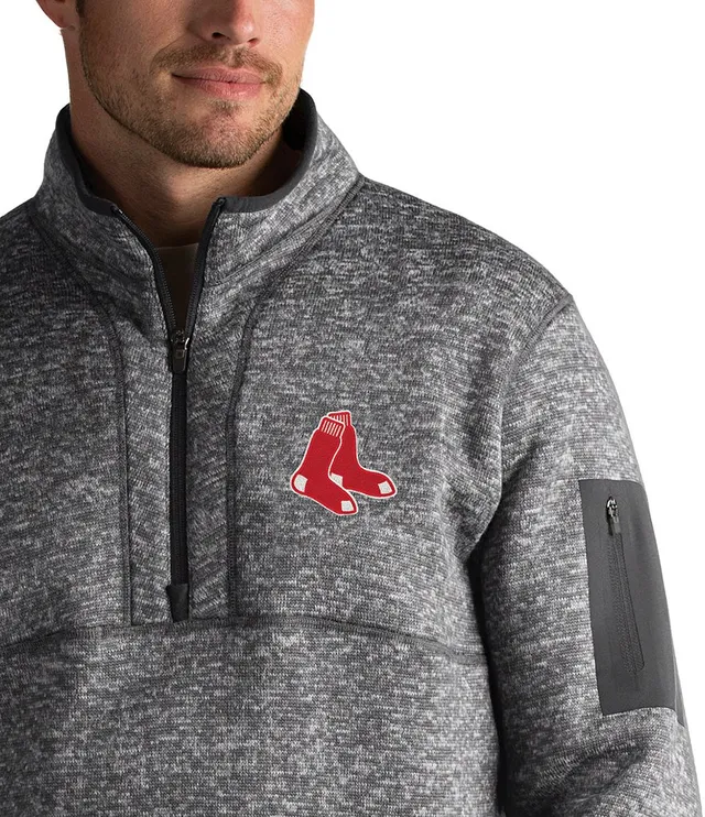 Boston Red Sox Antigua Fortune Big & Tall Quarter-Zip Pullover Jacket - Heather Charcoal