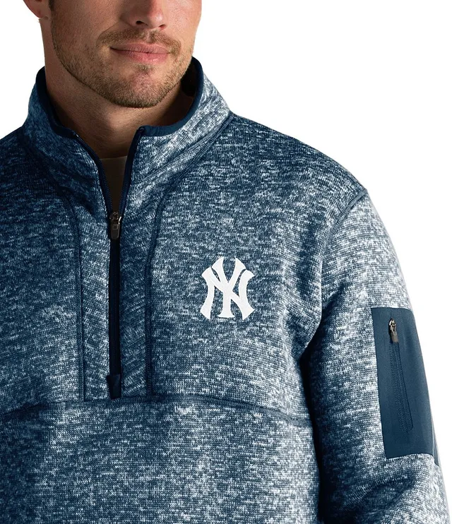 New York Yankees Antigua Fortune Big & Tall Quarter-Zip Pullover Jacket - Heather Charcoal